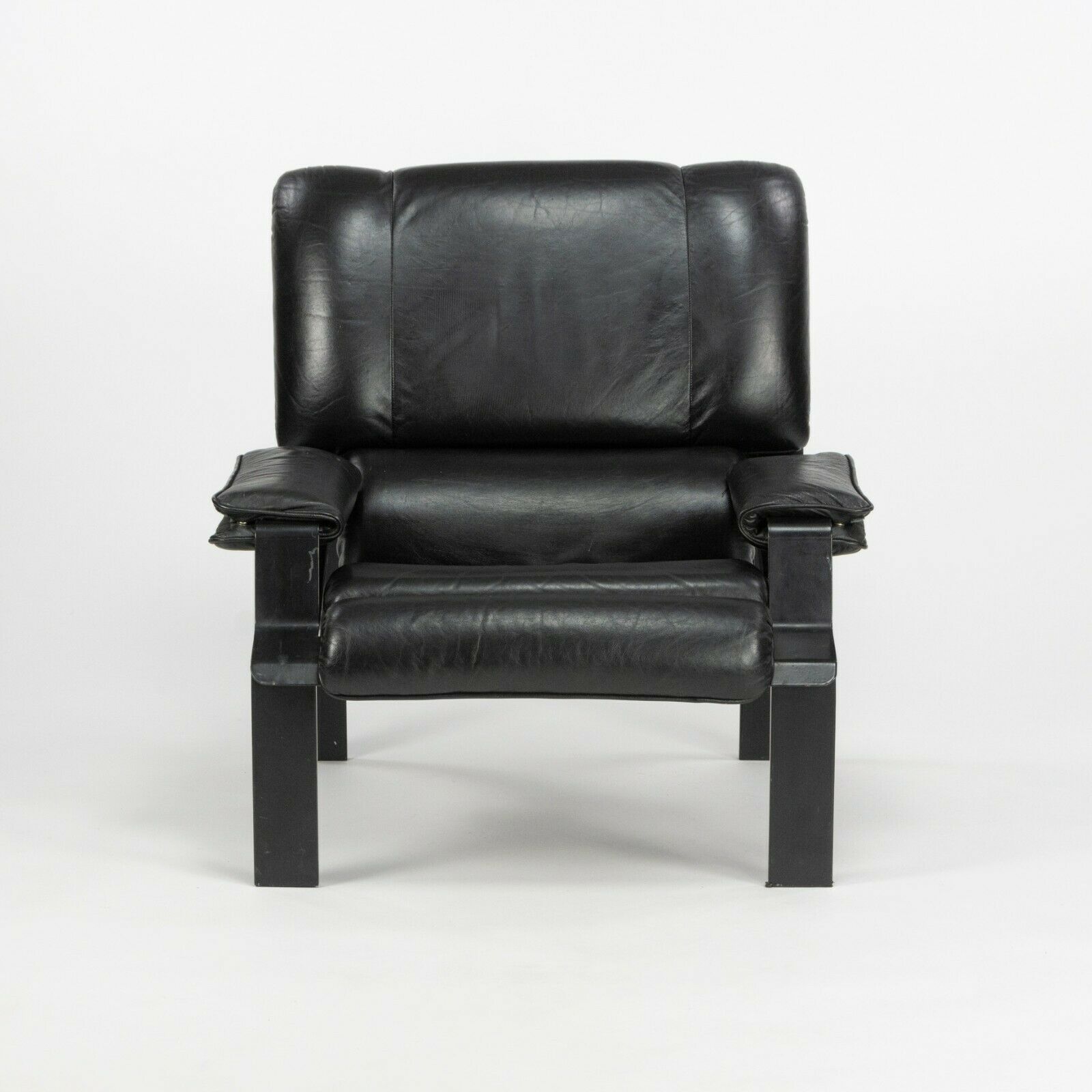 1964 Joe Colombo for Bieffeplast LEM Black Leather Lounge Chair 1x Available