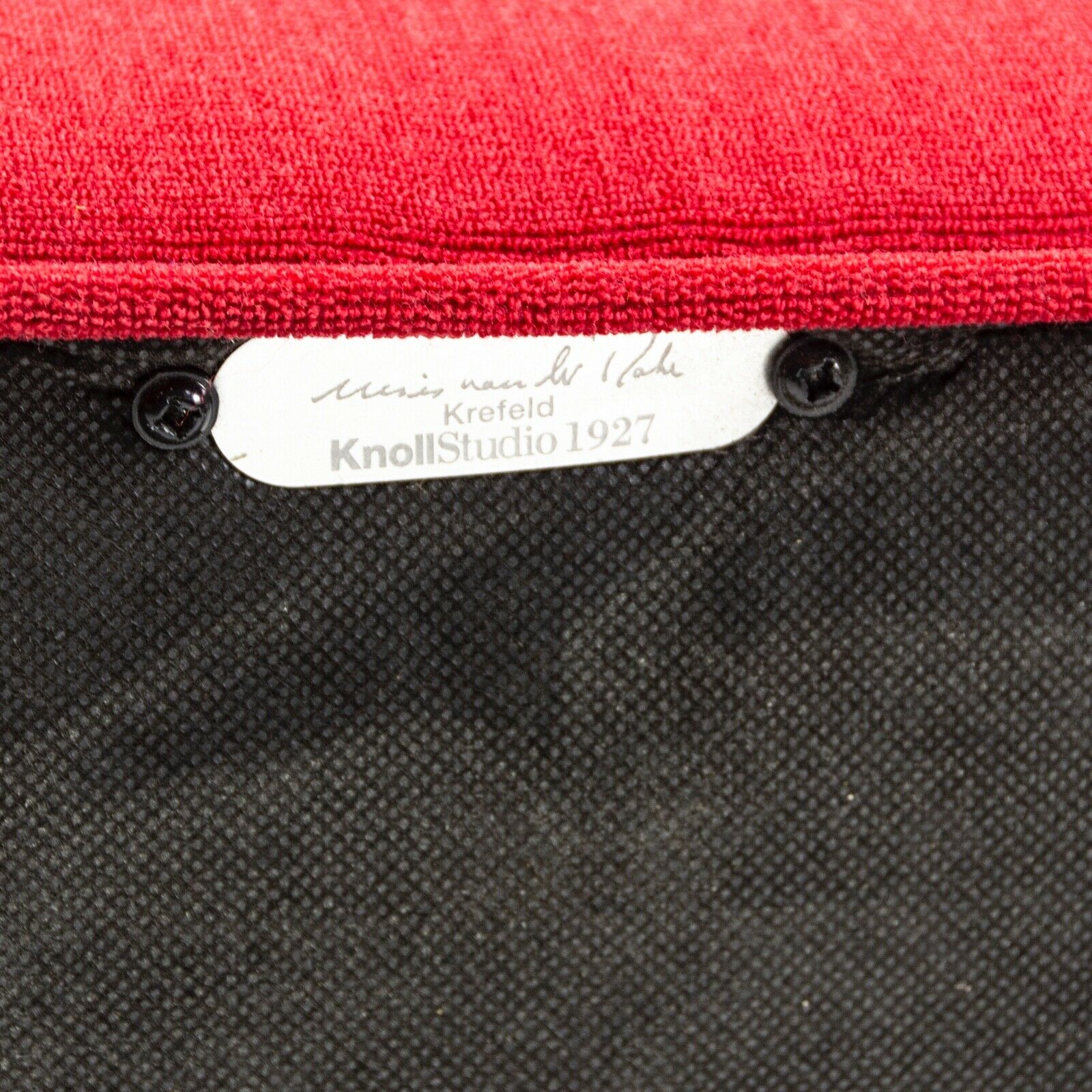 SOLD 2007 Pair Original Knoll Mies Van Der Rohe Krefeld Lounge Chair Red Fabric