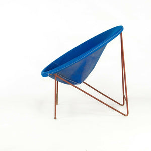 SOLD 1950s Blue Canvas Modern Hoop Chair by Hedstrom of Alabama
