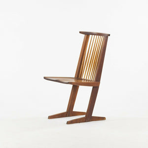 SOLD 1964 Original George Nakashima Conoid Dining / Side Chair in PA Black Walnut