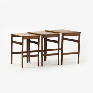 SOLD 1950s Vintage Hans J. Wegner Andreas Tuck Teak Nesting Tables Set of 3 Made in Denmark