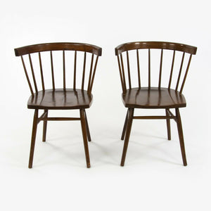SOLD 1947 Pair of George Nakashima for Knoll N19 Straight Chairs with Dark Walnut Finish