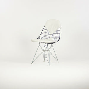 SOLD 1960 Set of 4 Herman Miller Eames DKR-1 Wire Dining Chairs with White Bikini Pads