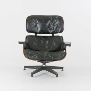 SOLD 1956 Holy Grail Herman Miller Eames Lounge Chair with Swivel Ottoman + Boot Glides + 3 Hole Arms