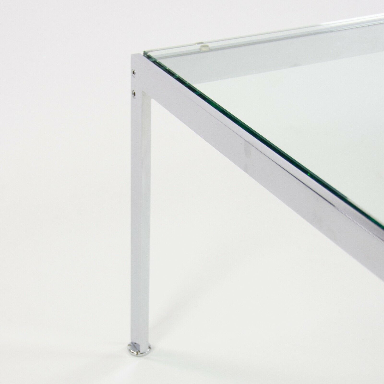 SOLD Geiger Metal Series Coffee Table, Chromed Steel and Glass Top 48" x 24"