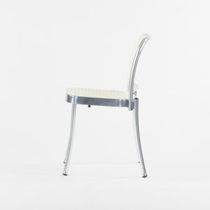 SOLD 2021 Pair of Vico Magistretti Silver Outdoor Chairs for DePadova w/ White Seats