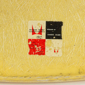 SOLD 1951 Herman Miller Eames Zenith DAW Lemon Yellow Arm Shell Chair w Dowel & Rope Edge