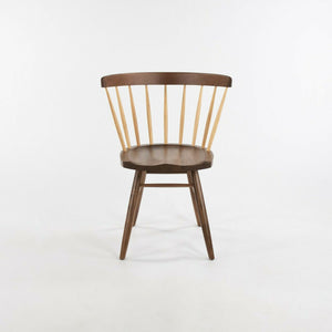 SOLD 2021 George Nakashima for Knoll Straight Dining Chair Walnut w/ Hickory Spindles