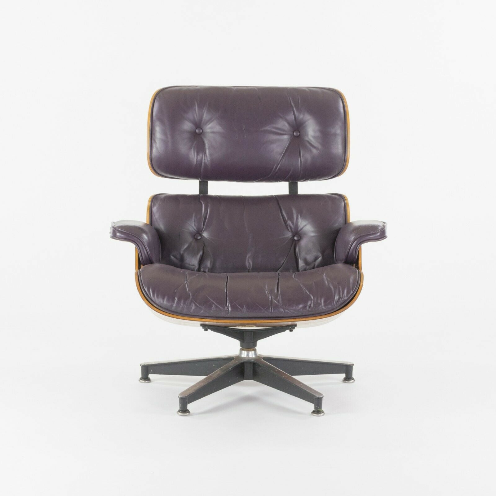 SOLD 1980s Herman Miller Eames Lounge Chair and Ottoman 670 and 671 Purple Leather