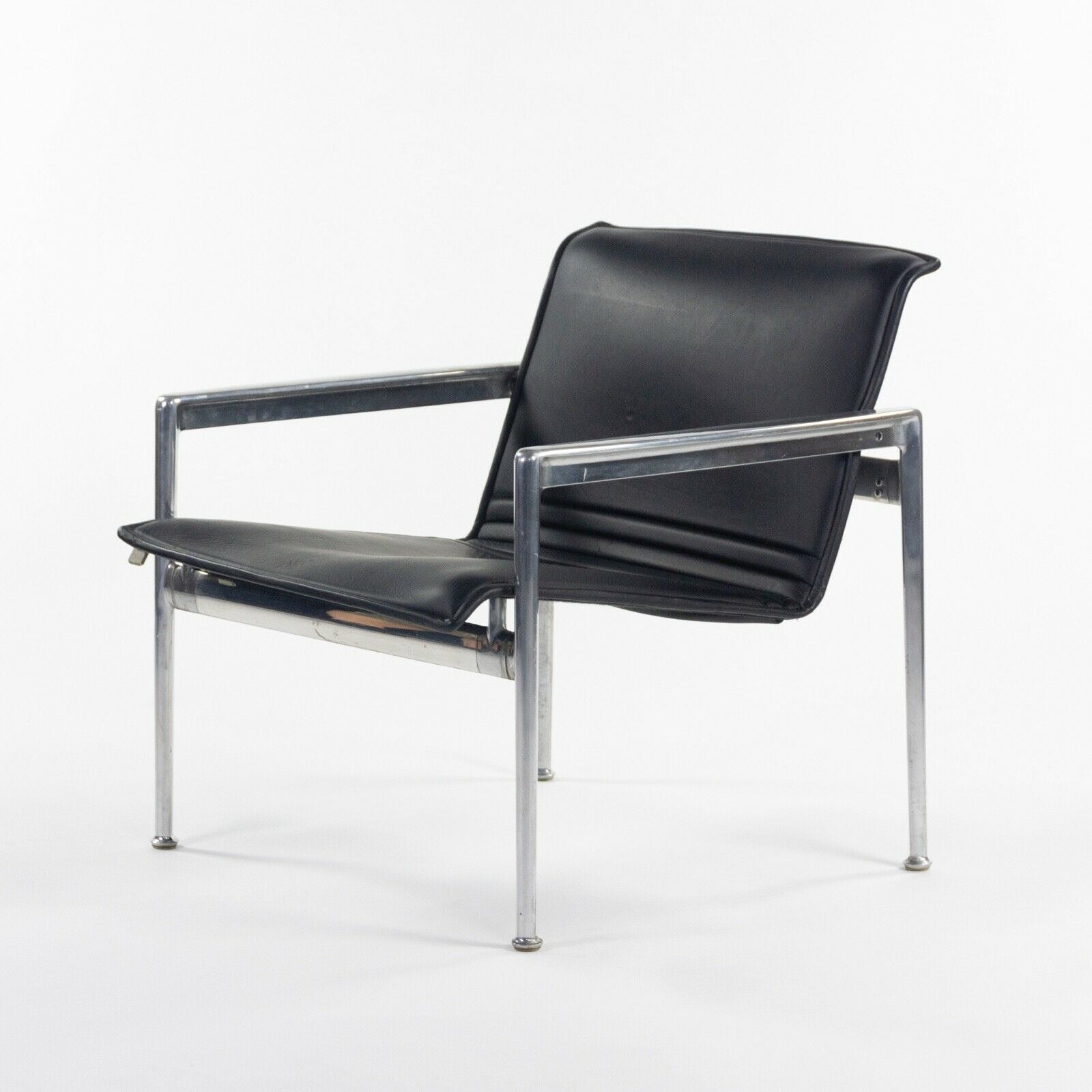 SOLD 1966 Collection Prototype Richard Schultz Polished Aluminum Leather Lounge Chair