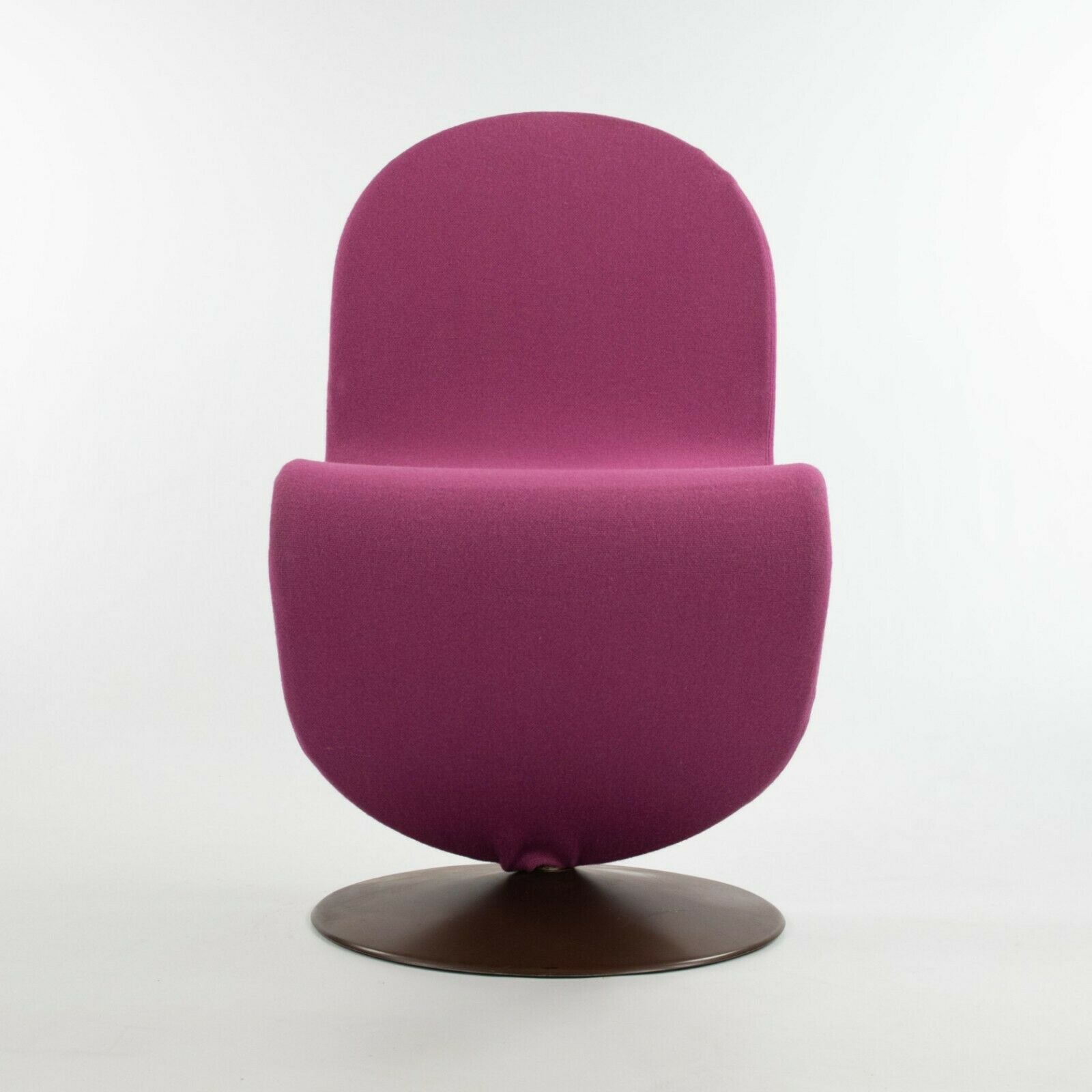 SOLD 1970s Verner Panton for Fritz Hansen 1-2-3 Dining Side Chair in Magenta Fabric