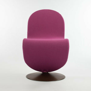 SOLD 1970s Verner Panton for Fritz Hansen 1-2-3 Dining Side Chair in Magenta Fabric