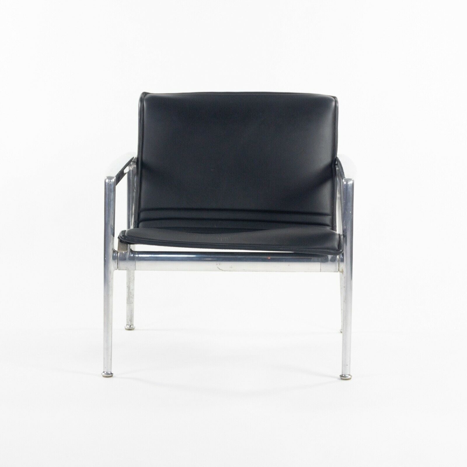 SOLD 1966 Collection Prototype Richard Schultz Polished Aluminum Leather Lounge Chair
