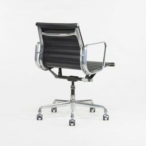 SOLD C. 2010s Herman Miller Eames Aluminum Group Management Desk Chair Black Leather