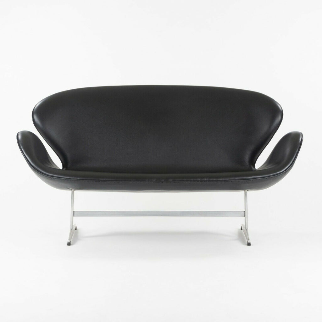 SOLD 1965 Vintage Leather Swan Settee by Arne Jacobsen for Fritz Hansen of Denmark