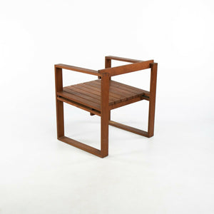 1975 Bodil Kjaer for CI Designs Rare Teak Slat Seat Arm Chair for Indoor / Outdoor Use