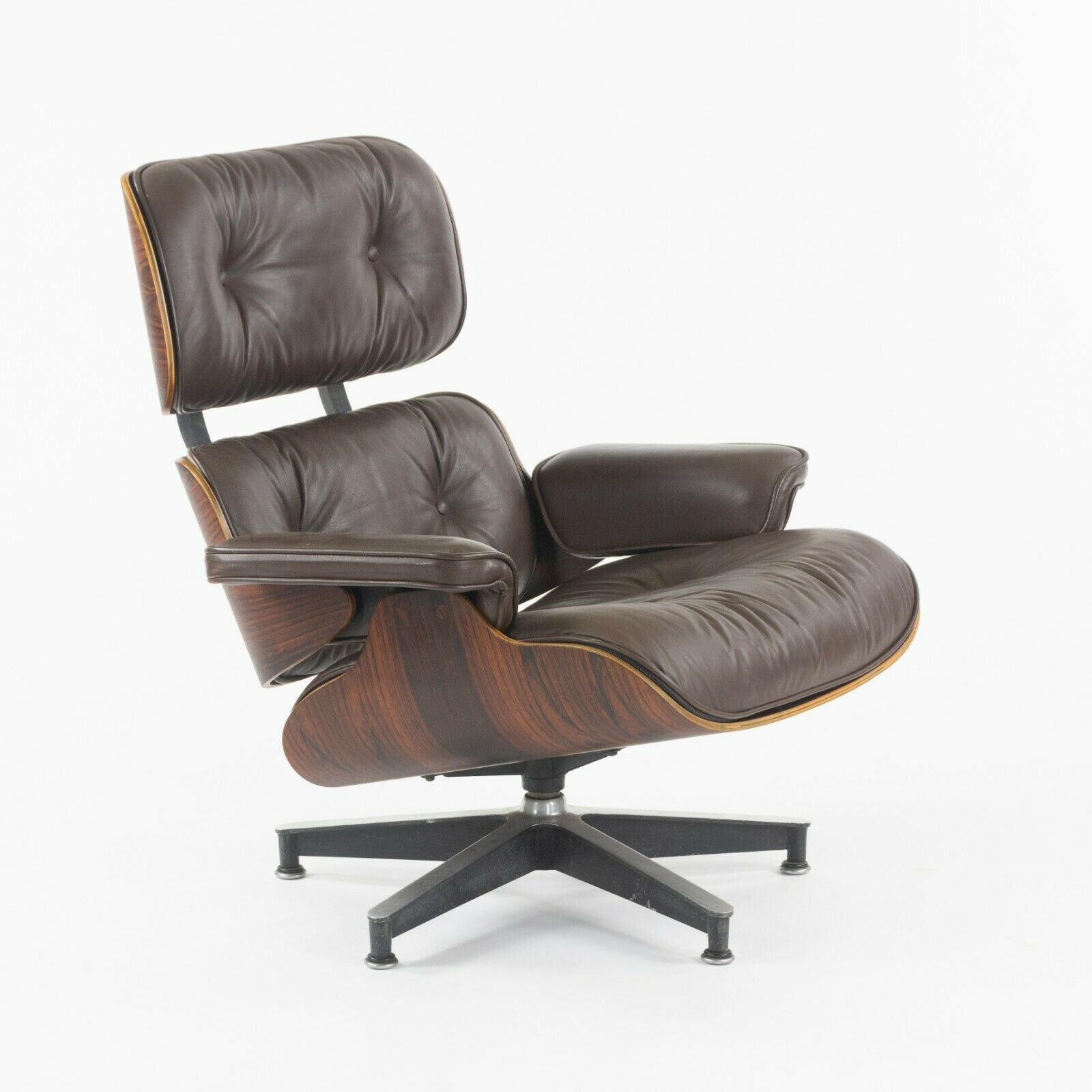 SOLD C. 1961 Herman Miller Eames Lounge Chair and Ottoman 670 and 671 Brown Leather