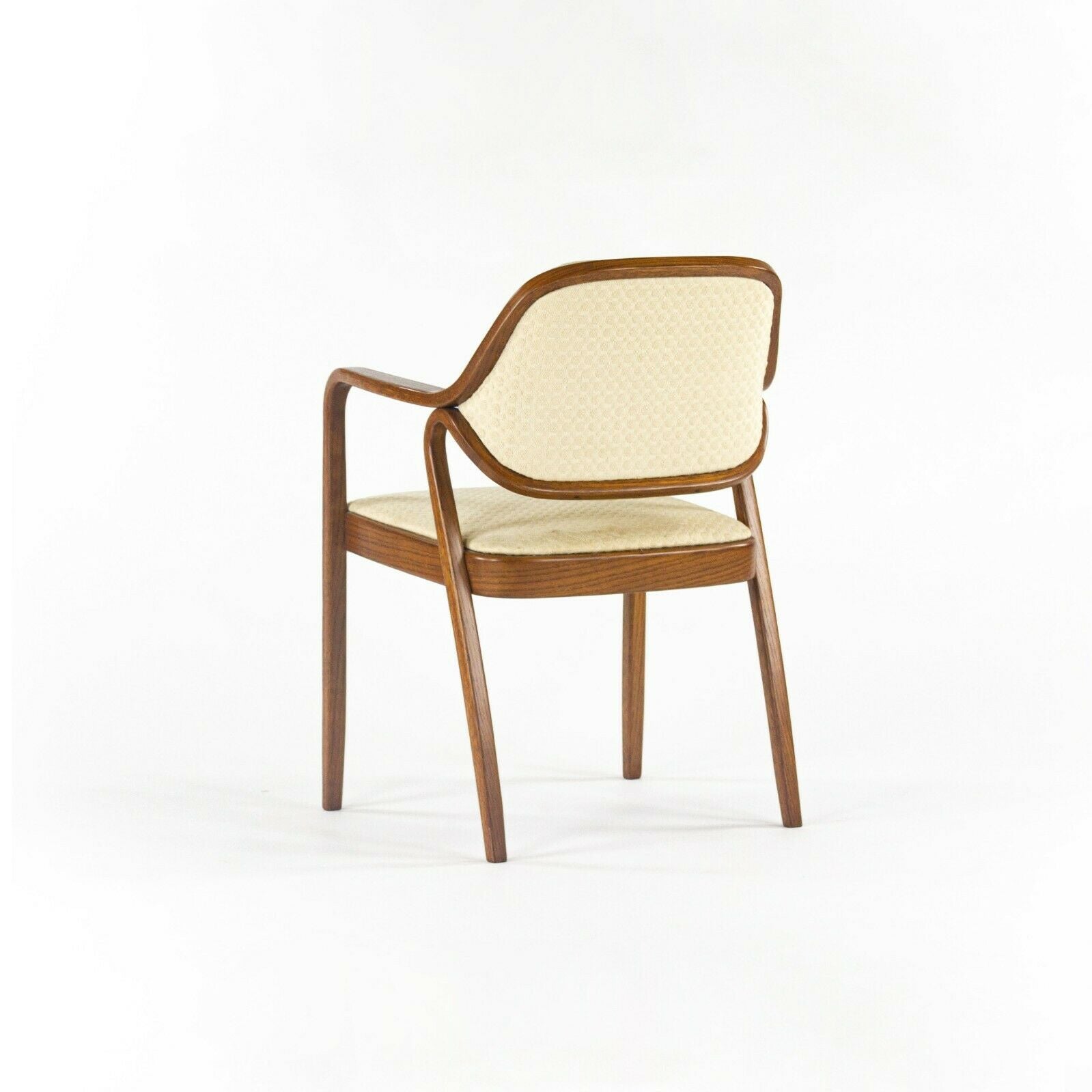 1980s Pair of Don Petitt for Knoll 1105 Bentwood Armchair in Oak with Tan Fabric