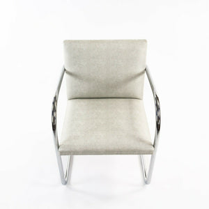 SOLD 2010s Pair of Mies Van Der Rohe for Knoll Tubular Brno Chairs in Gray Fabric