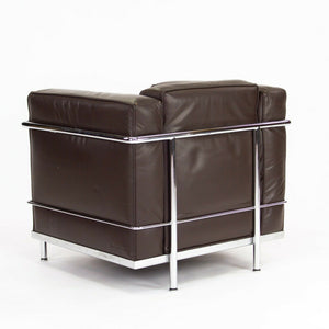 SOLD 1980s Vintage Le Corbusier Cassina LC2 Petit Modele Armchairs in Brown Leather