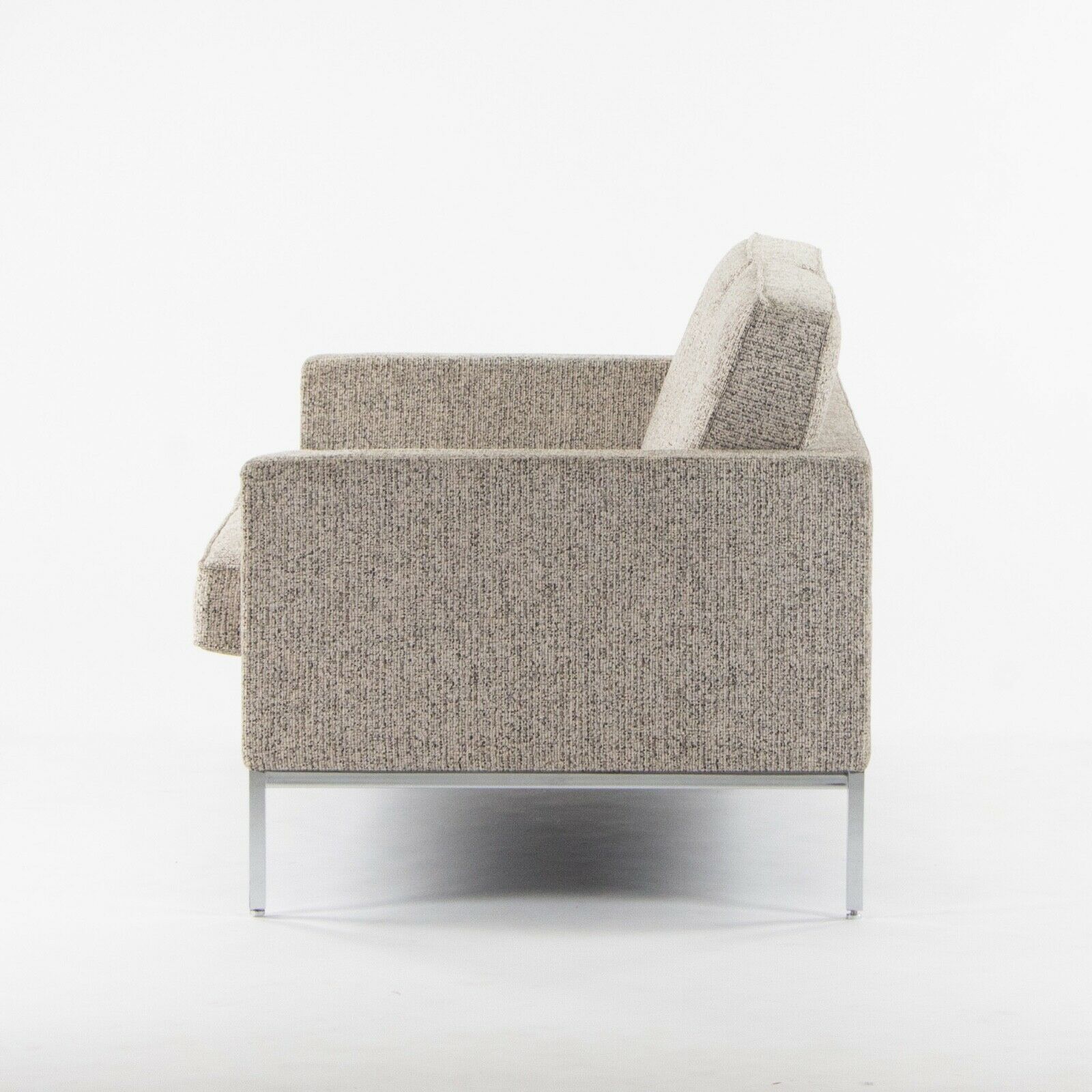 SOLD 2014 Florence Knoll Studio Two Seater Sofa Settee Loveseat Tan Fabric Upholstery