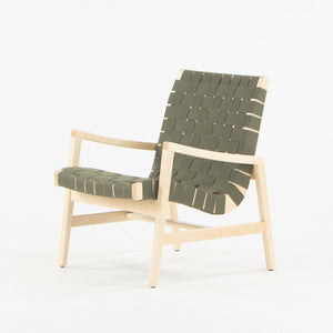 SOLD 2021 Jens Risom for Knoll Lounge Chair with Arms in Maple Frame & Khaki Webbing