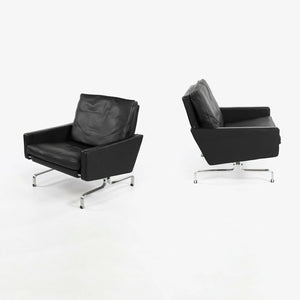 2010 Pair of Poul Kjaerholm for Fritz Hansen PK31 Easy Lounge Chair Black Leather