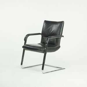 Pair of 1986 Mario Bellini for Vitra Figura Imago Arm Chairs in Black Leather