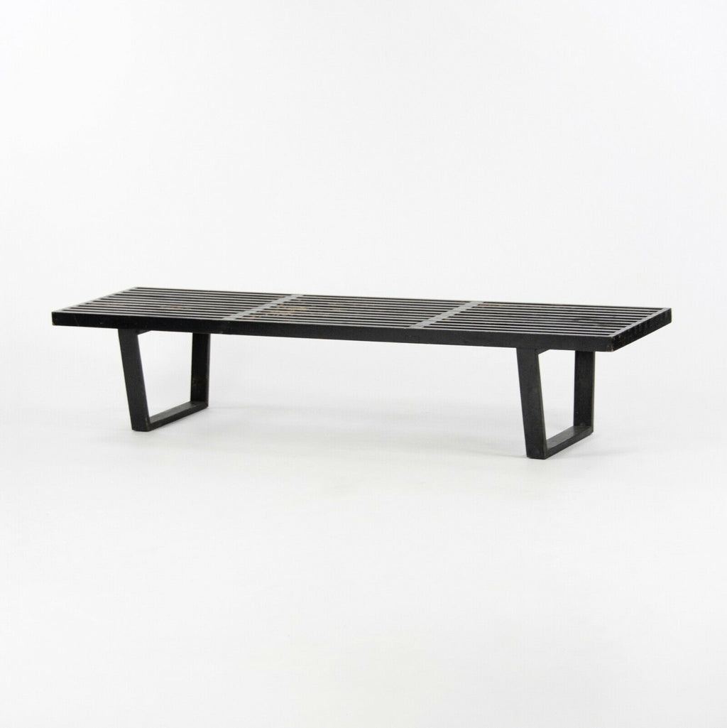 SOLD 1950s George Nelson for Herman Miller Black Ebonized Birch Bench Model 4692 68in