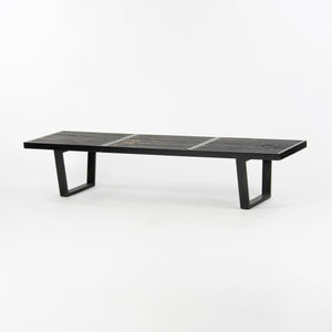 SOLD 1950s George Nelson for Herman Miller Black Ebonized Birch Bench Model 4692 68in