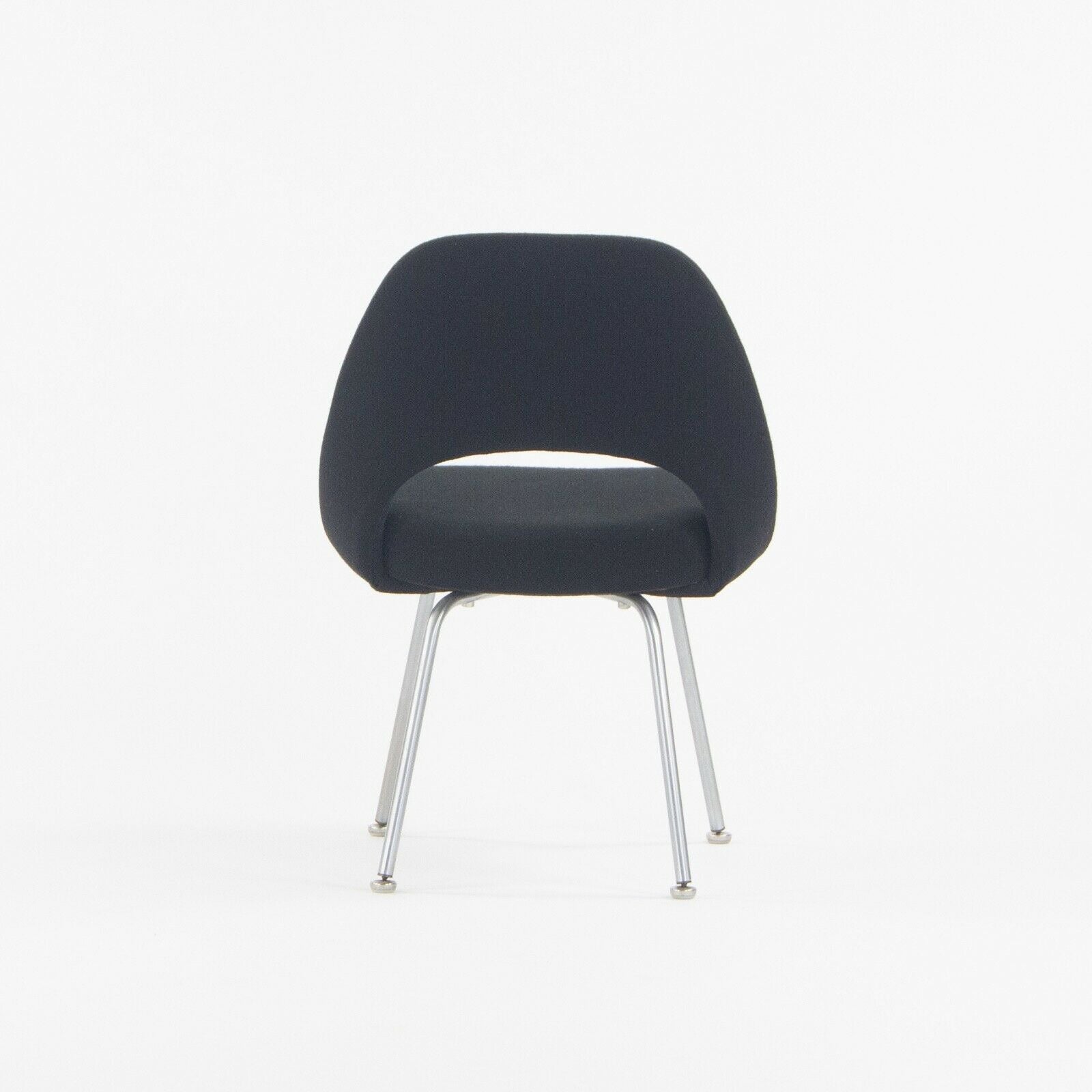 SOLD 1960s Eero Saarinen for Knoll Armless Executive Side Chair w/ Tubular Legs Black