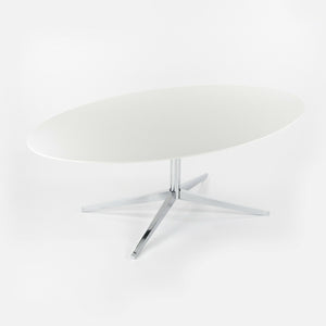 SOLD 2018 Florence Knoll 78 Inch Oval Conference Dining Table w/ White Laminate Top