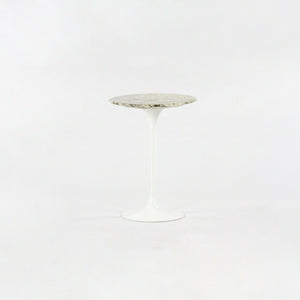 SOLD 2010s Eero Saarinen for Knoll Arabescato Marble Oval Tulip Side Table in White