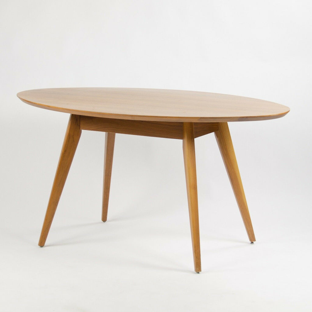 SOLD Custom Jens Risom Knoll 56 in Oval Walnut Dining Cafe Table Saarinen Tulip