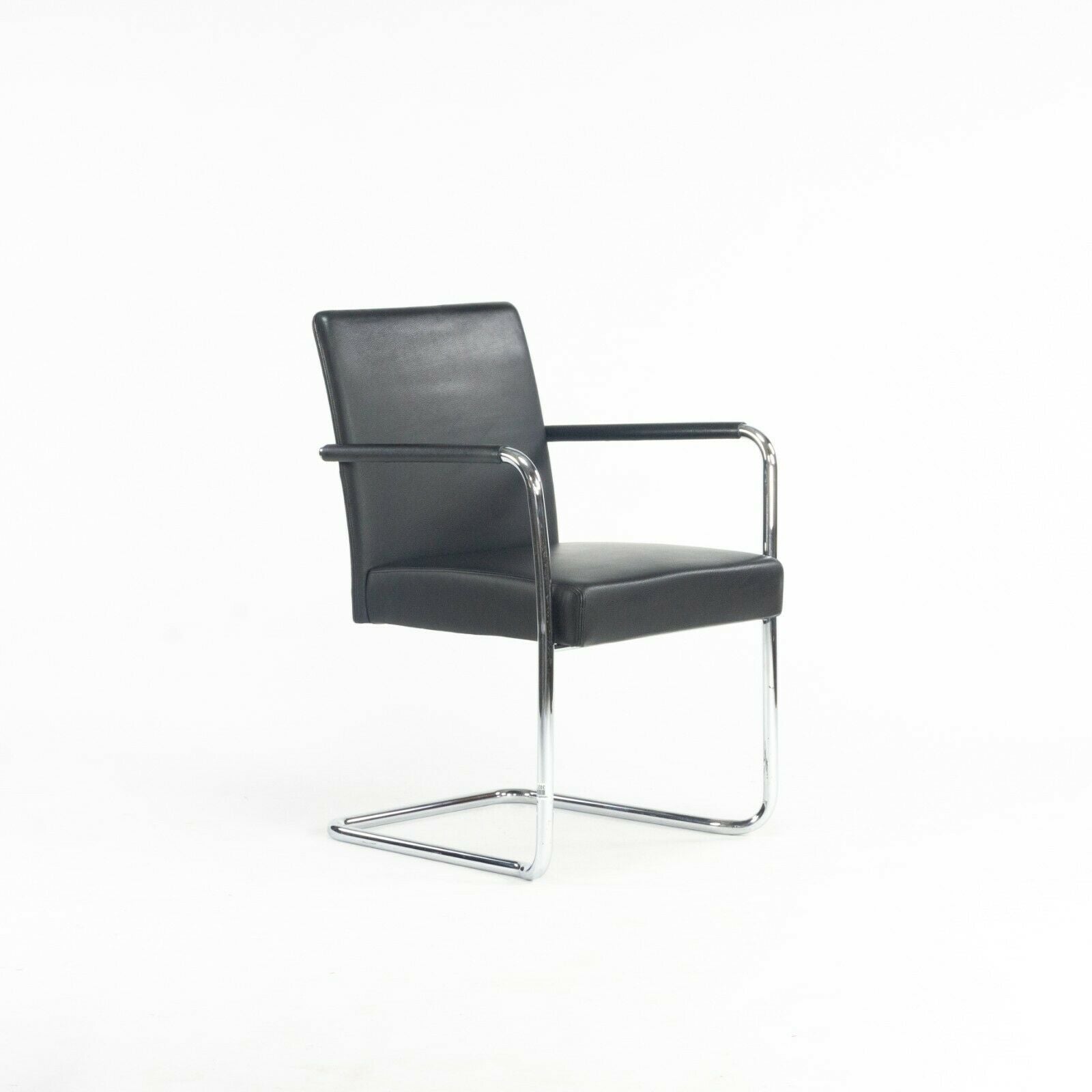 2010s Walter Knoll George Cantilever Stacking Chairs designed by EOOS in Black Leather