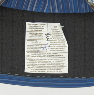 SOLD 2020 6x Eero Saarinen for Knoll Executive Side Chair with Blue Striped Fabric