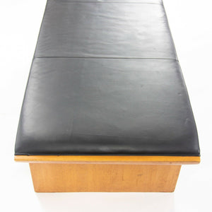 SOLD Mark Goetz Bernhardt Design Black Leather & Parawood Laurel Bench from Princeton