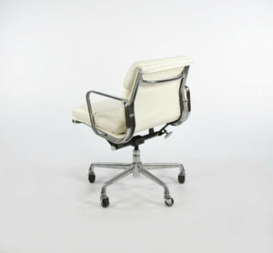 SOLD 2010s Herman Miller Eames Aluminum Group Management Desk Chair in White Leather