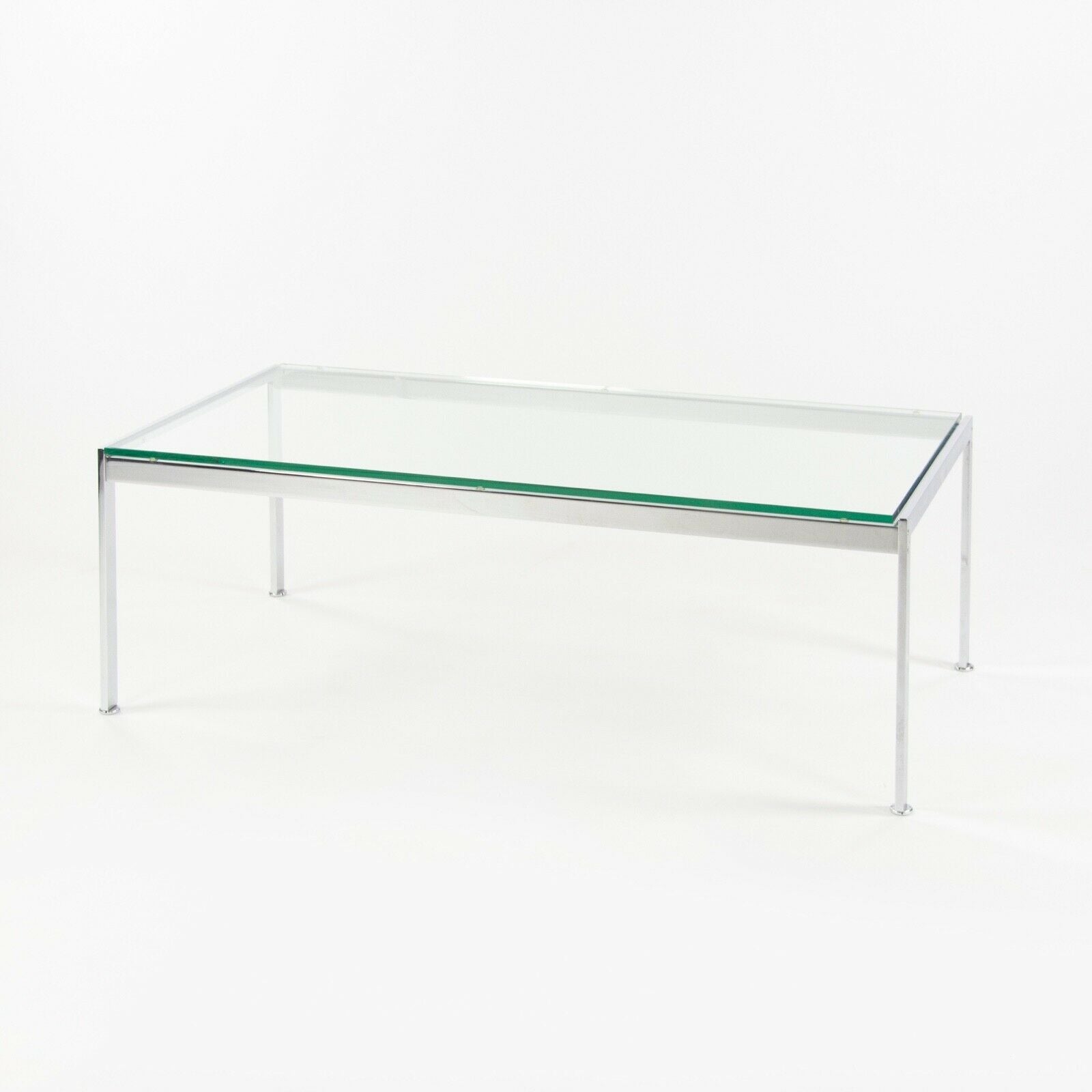 SOLD Geiger Metal Series Coffee Table, Chromed Steel and Glass Top 48" x 24"