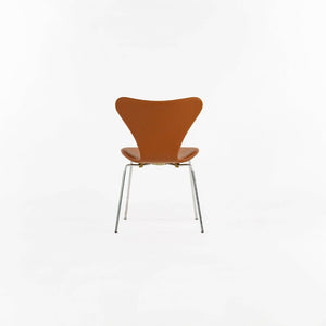 Set of 4x 1969 Arne Jacobsen Fritz Hansen Series 7 Handstiched Leather Chairs