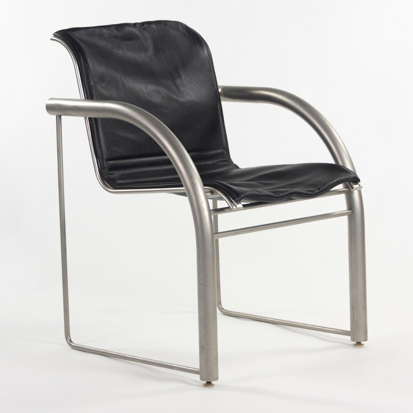 Prototype Richard Schultz 2002 Collection Stainless & Leather Dining Chair