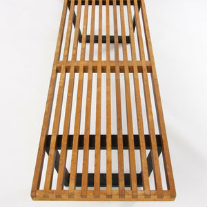 SOLD 1950s Rare George Nelson for Herman Miller 102 inch 4992 Slat Bench Maple Black Laquer