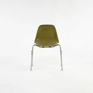 SOLD 2010s Eames Modernica Case Study Mustard Fiberglass Side Shell Chair w/ Stacking Base