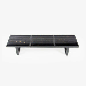 SOLD 1950s George Nelson for Herman Miller Black Ebonized Birch Bench Model 4692 68in