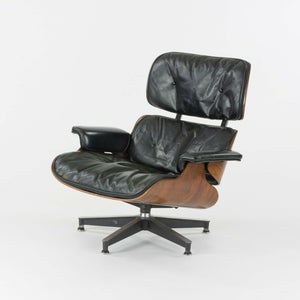 SOLD 1956 Holy Grail Herman Miller Eames Lounge Chair with Swivel Ottoman + Boot Glides + 3 Hole Arms