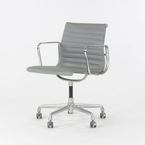 SOLD Herman Miller Eames Aluminum Group Management Side / Desk Chairs Gray Leather 2x Available