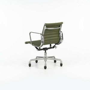 SOLD 2010s Herman Miller Eames Aluminum Group Management Desk Chair in Green Leather