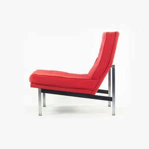 SOLD 1950s Florence Knoll Associates Parallel Bar Lounge Chair Original Red Fabric