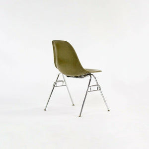 SOLD 2010s Eames Modernica Case Study Mustard Fiberglass Side Shell Chair w/ Stacking Base