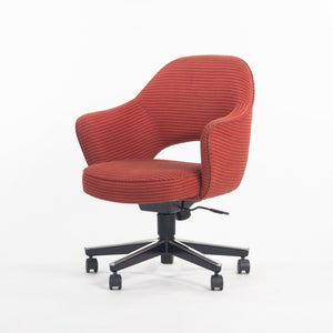 SOLD 2007 Eero Saarinen for Knoll Executive Arm Office Desk Chair Red Fabric 4 Available